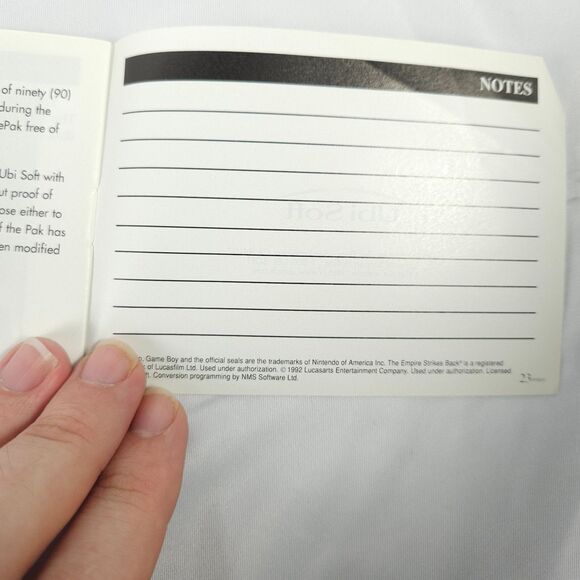 Super Star Wars Empire Strikes Back Game Boy Instruction Manual Booklet *ONLY* - Picture 6 of 6